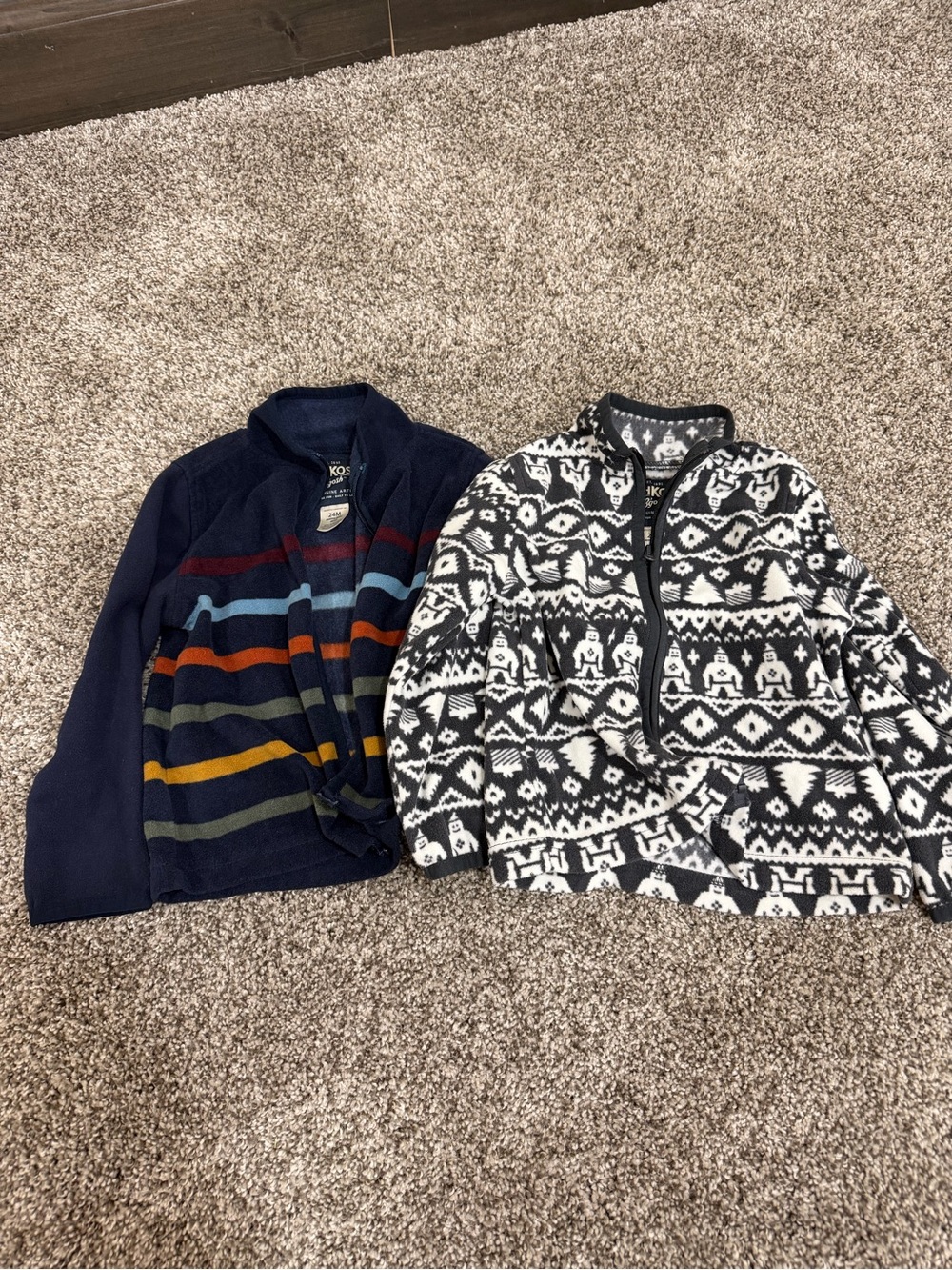 OshKosh B'gosh Navy Puffer with Multicolor Stripes